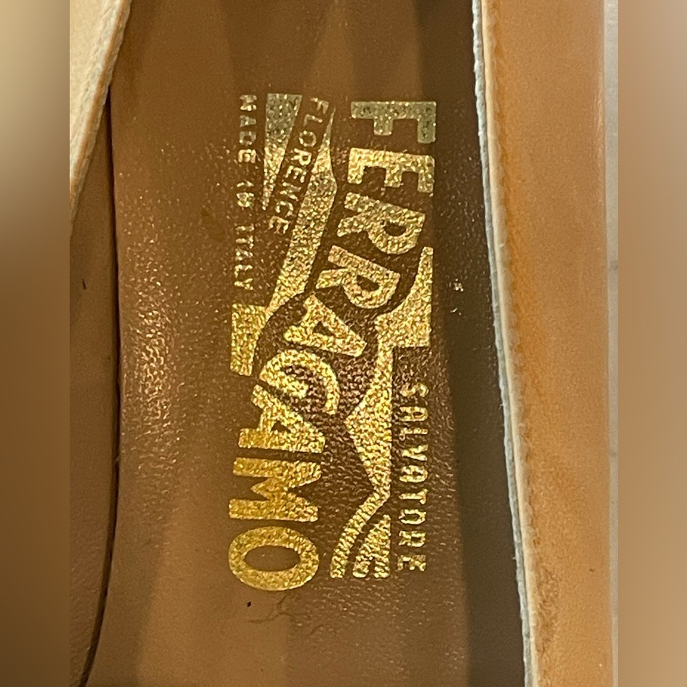 Salvatore Ferragamo Leather Loafers w/ Silver Branded Hardware, 7.5C - Picture 12 of 15